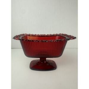 FTDA 1981 Retangular Vintage Pedestal Dish 7" x 5" x 4.5"
